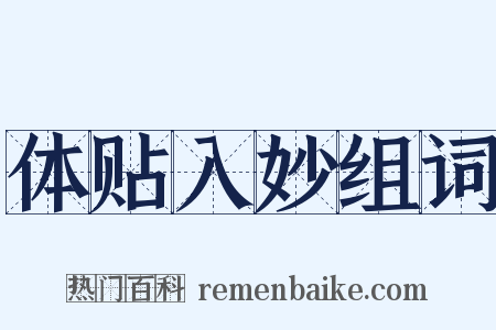 体贴入妙组词是什么意思的图片